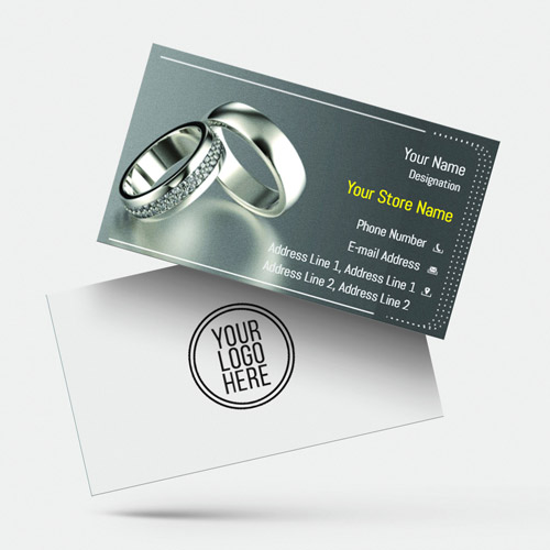 card for jewellery shop designed s on it. fill your details and get ready  your visiting card within short time
