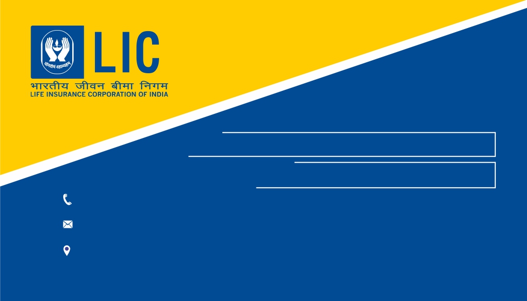 Visiting Card Decently designed visiting card for lic agent with white